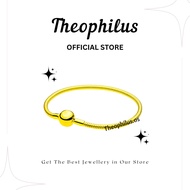 Theophilus Titanium Gold Plated Round Clip Bracelet / Charm Bracelet / Titanium Bracelet / Gelang Em