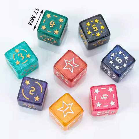 7PCS New Acrylic Star Dice Set 8 Colors Polyhedral Sharp Corner Dice D4 D6 D8 D10 D12 D20 Table Game