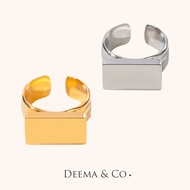 Zada Rectangular Signet Statement Rings