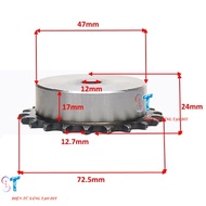 Pulley Gear Chain Sprocket 08B17T 17 Teeth Step Teeth 12.7mm Shaft 12mm