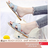 【SG SELLER】Korean Summer Women's Flat Slide Sandals Fashion Outdoor Beach Open Toe