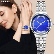 Sinobi นาฬิกาผู้หญิงแฟชั่นมาใหม่ล่าสุดนาฬิกาข้อมือควอตซ์สแตนเลสสุดหรูนาฬิกาข้อมือผู้หญิงนาฬิกาสวยงามฟ้า