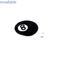 NOVAFABLE​ 8 Ball Rug, Soft Round 8 Ball Carpet, Creative Plush Black Anti-slip 8 Ball Mat Hoom Deco