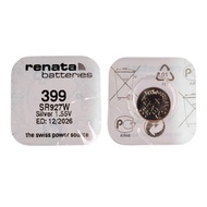 ถ่านกระดุม renata(รีนาต้า) 399 SR927W 927W 1.55V Swiss Made ของแท้​ แบ่งขายจำนวน 1ก้อน