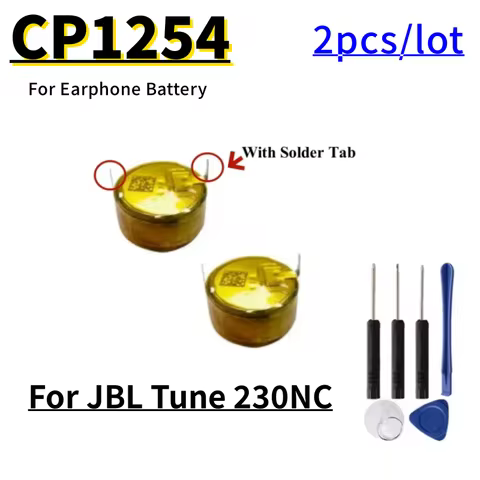 2Pcs CP1254 3.7v 0.259Wh Bluetooth Headset Battery For JBL Tune 230NC 230 NC TWS Earbuds T230NC +fre