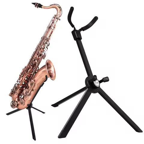 Saxophone Stand Aluminum Alloy Flat Support Folding Bracket Folding Sax Holde for Tenor/Alto Saxopho