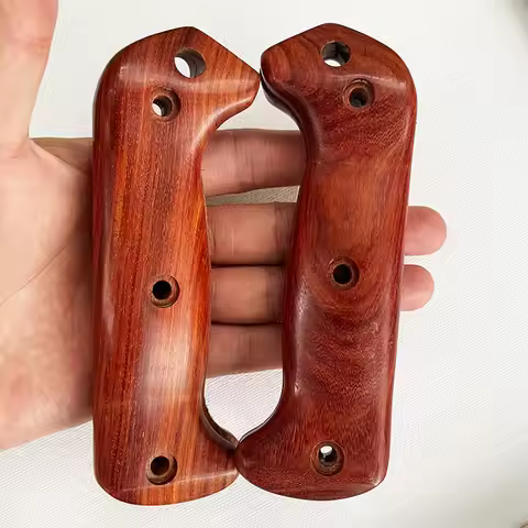 1 Pair Custom Natural Solid Wood Knife Handle Scales WIth Screw Sets for Kabar BK2 BK9 Knives Grip D
