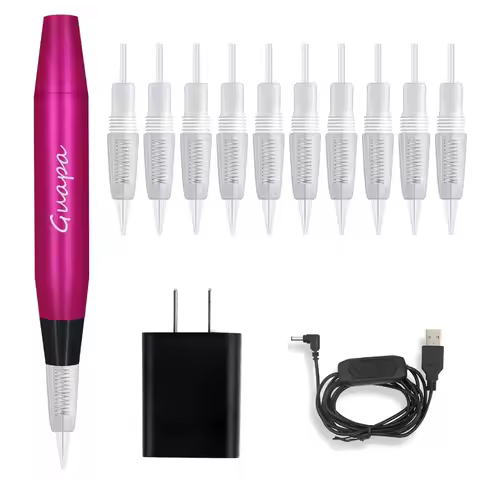 Portable Tattoo Machine Pen for Eyebrow and Lip Permanent Makeup with 1R and 3R Cartridge Needles Id