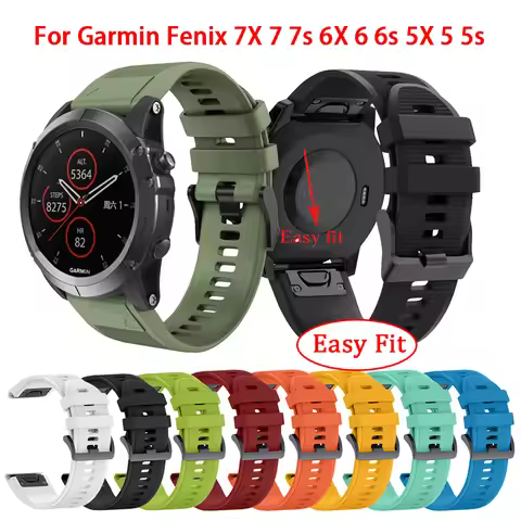 22 26mm Garmin QuickFit Strap for Fenix 7X 7 Watch Band Silicone Quick Release Wristband for Garmin 