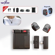 Topspot H01 Wireless Microphone Mic Clip on Dual Microphone Lavalier Microphone Wireless Ipone Micro
