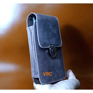 HP Genuine Crazy Horse Cowhide 1 Slot Men's Waist Cell Phone Case