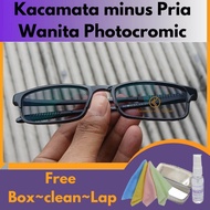 Kacamata Mata Minus Photocromic Sporty Kecil Pria Elastis Optik Asli Ori