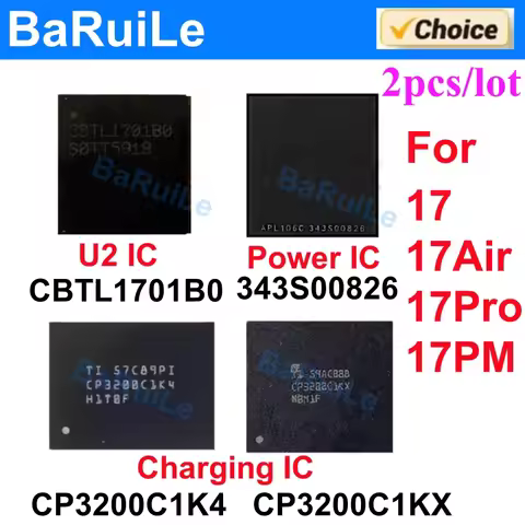 2pcs CBTL1701B0 343S00826 CP3200C1KX CP3200C1K4 U2 USB Charging Power IC for iphone 17 Pro Max 17 Ai