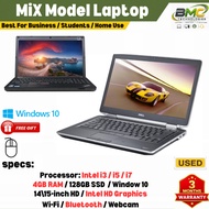 MIX  LAPTOP - 14"  - Intel Core i5/i3 1st,2nd, 3rd, 8nd gen - Windows 10Pro - 4 GB RAM - 128GB SSD