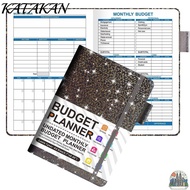 KATAKAN Monthly Finance Organizer, English Notepad Undated A5 Cash Budget Planner Book, Portable Cas