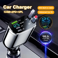 66w 4 in 1 adapter car charger for ip/Android car usb port car charger adapter fast charging