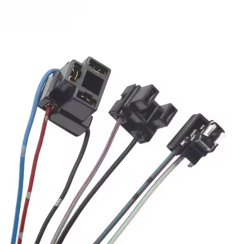 2 PCS Headlight Lamp Bulb Socket Wiring Harness Connector Plug Adapter Line for H1 H7 H4 Bulb