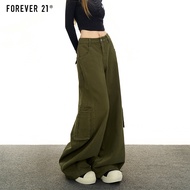 กางเกงยีนส์ทรงหลวมขาบานสไตล์ย้อนยุคสำหรับผู้หญิง Forever 21 กางเกงขายาวทรงตรงแบบลำลองสไตล์อเมริกัน