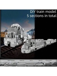 金屬不銹鋼 Diy 組裝玩具火車模型,3d 益智遊戲火車玩具