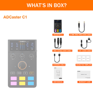 Comica ADCaster C1-K1 Sound Card Podcast Equipment Bundle - USB Audio Interface with Dual XLR Input 