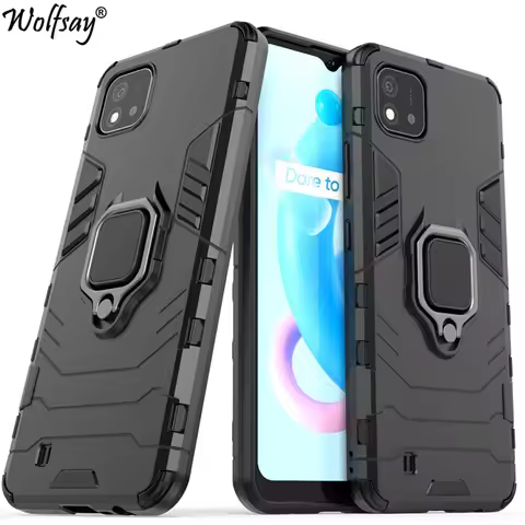 For Oppo Realme C11 2021 Case Bumper Armor Magnetic Suction Stand Full Cover For Realme C11 2021 Cas