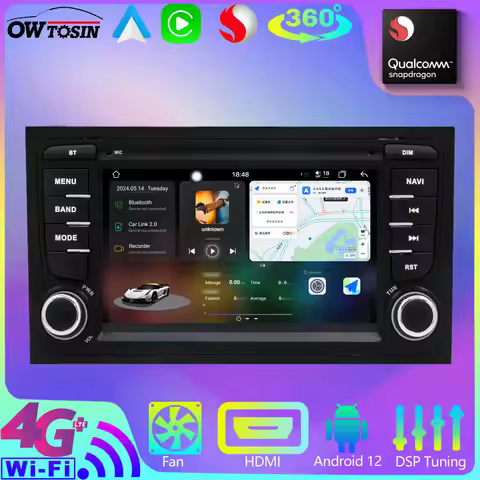 Owtosin 12G+256G Android 13 Car DVD GPS Radio For Audi A4 B6 B7 8E 2002-2008 Seat Exeo 360° Camera B