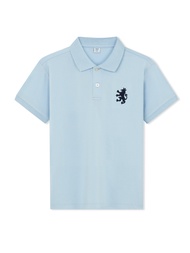 AIIZ (เอ ทู แซด) - เสื้อโปโลเด็กผู้ชายผ้าปิเก้ ปักสิงห์ Boy's Big Lion Pique Polo Shirts