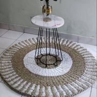 Karpet bulat ruang tamu minimalis - Karpet anyaman aesthetic - Ambal bulat ruang tamu