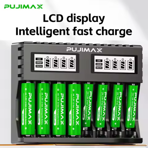 PUJIMAX 1.5V Rechargeable Lithium Battery 4255mWh 1100mWh Large Capacity Li-ion Battery With 8-slot 