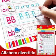 Spanish Reusable Handwriting Practice Whiteboard Notebook For Tracing Letters A-Z And Improving Writ