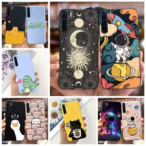 For Oppo A91 Case Oppo Reno3 CPH2043 Cute Astronauts Cartoon Cover Soft TPU Phone Case For Oppo F15 