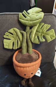 英國 Jellycat 龜背竹盆栽 造型毛绒 公仔