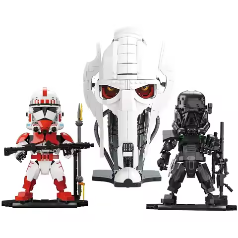 MOC Star Movie Action Figures General Grievous Helmet and Shock Trooper Soldier Model Sets Building 
