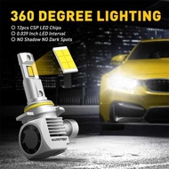 ​Auxito 2Pcs Caus 9012 LED Headlight H7 H8 H9 H11 9005 Hb3 9006 Hb4 9012 Hir2 LED Headlamp Light