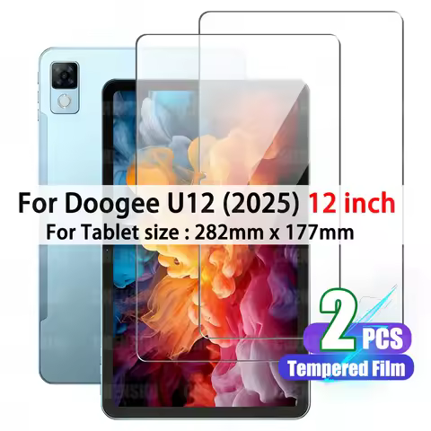 12" Tablet Tempered Glass Film for Doogee U12 (2025) HD Clear 9H Anti-Scratch 2.5D Radian Edge Anti-