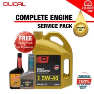 【Local Stock】 DUCAL FULLY SYNTHETIC Engine Oil 5W40 API SN/CF 4 Litres (FREE Engine Flush &amp; Oil Treatment) 5W40 4L MINYA