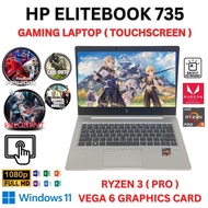 GAMING TOUCH SCREEN HP ELITEBOOK 735 G6 RYZEN 3 PRO 16GB RAM VEGA 6 GRAPHICS CARD GAMING LAPTOP