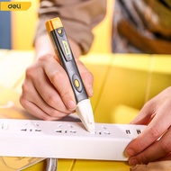 Deli ปากกาเช็คไฟ ปากกาทดสอบไฟฟ้า ปากกาวัดไฟ แบบไม่สัมผัส Non-Contact มีเสียงแจ้งเตือน Voltage Tester 1000v แถมถ่าน AAA 2 ก้อน