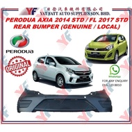 PERODUA AXIA 2014 STANDARD / AXIA FL 2017 STANDARD REAR BUMPER (GENUINE / LOCAL)