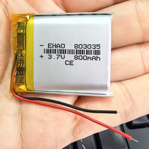 3.7V 800mAh Lipo Rechargeable Battery 803035 +JST 2pin 1.25/1.5/2.0 Plug For GPS Bluetooth Recorder 
