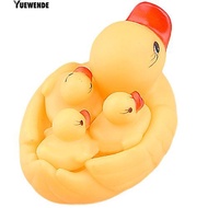 w 4Pcs/Set Baby Bath Bathing Rubber Race Duck Toys Squeaky Yellow Ducks