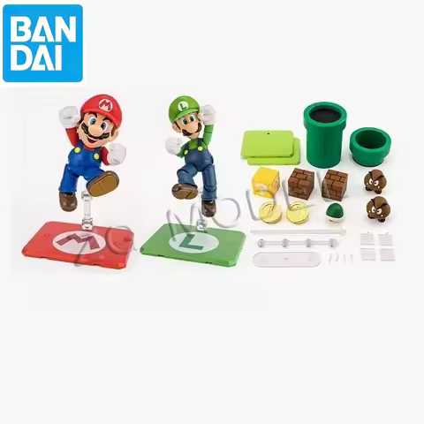 Figuras de Acción de Anime BANDAI S.H.Figuarts SHF Super Mario Luigi Yoshi Koopa