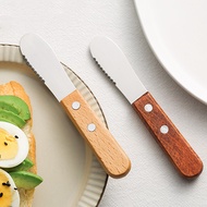 2Pcs Small Butter Knife Toast Sandwich Jam Butter Spreader Knife Wood Handle Butter Spatula Jam Spre