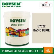 Boysen Permacoat Semi-Gloss Latex Basic Beige B7522 Acrylic Latex Paint - 4L z)bU