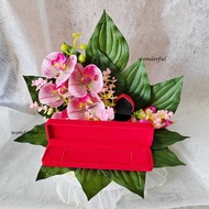 Sirih junjung Orkid 3D Siap Gubah dgn Bekas Cincin Dan Bekas Gelang / sirih junjung Artificial Hanta