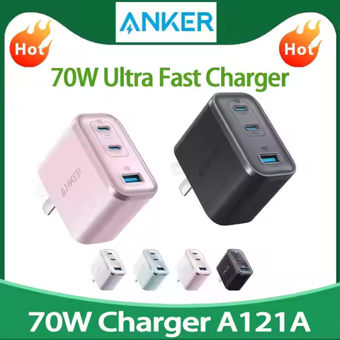 100 Original Anker Ultra 70W GaN Charger A121A PPS QC3.0 Quick Charge For iPhone 16 Huawei Xiaomi Wi