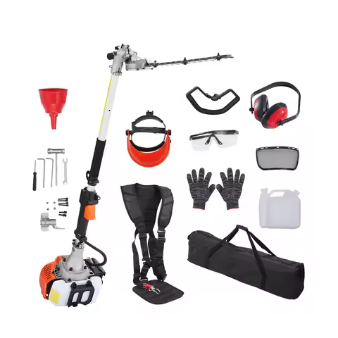 SucceBuy 15.7-inch 26CC 2 Cycle Gas Hedge Trimmer Gas Powered Pole Hedge Trimmer 270° Adjustable Hea