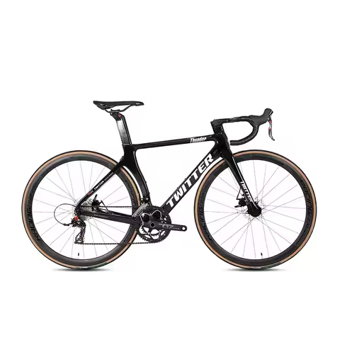 Twitter Thunder 48cm Women Disc Road Bike 700c Super Light Carbon Fiber Frame Cycle All Hidden Cable
