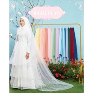 Veil Migha Plain by Qamraa Veil Nikah Tunang Pengantin Bride Basic Offwhite Veil Bridal Muslim