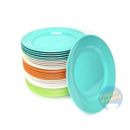 9 inch Plastic Round Plate, Rim Plate, Set of 6